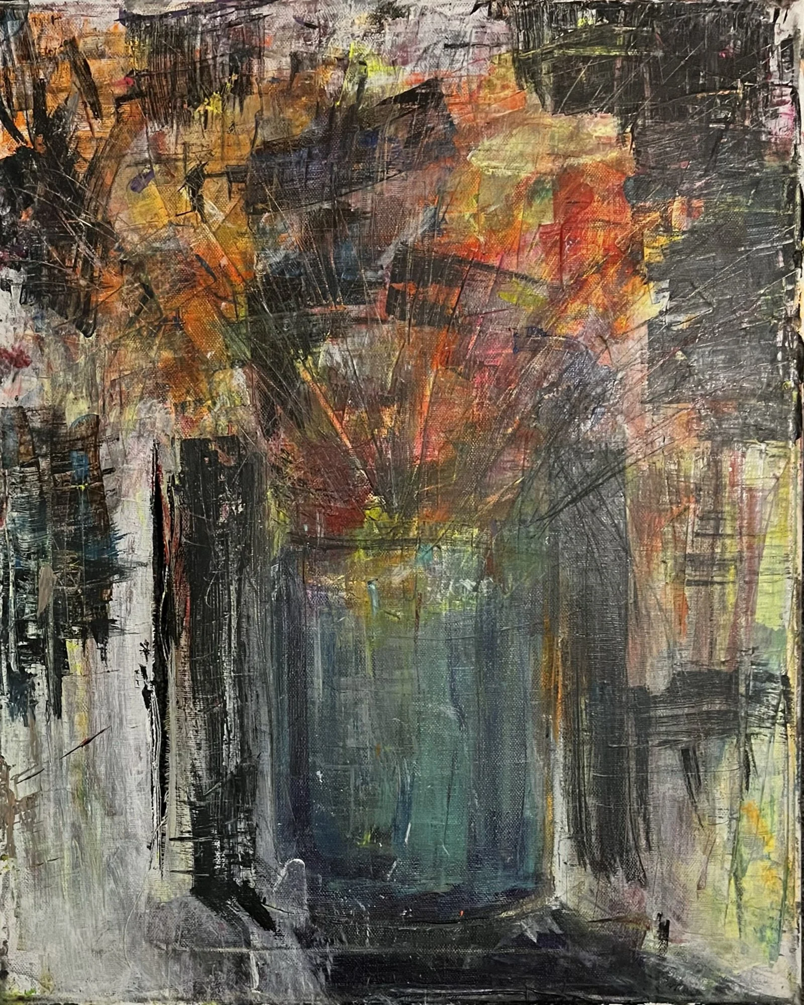 Matted and Torn | Original Floral Painting by Nicholas Brendon